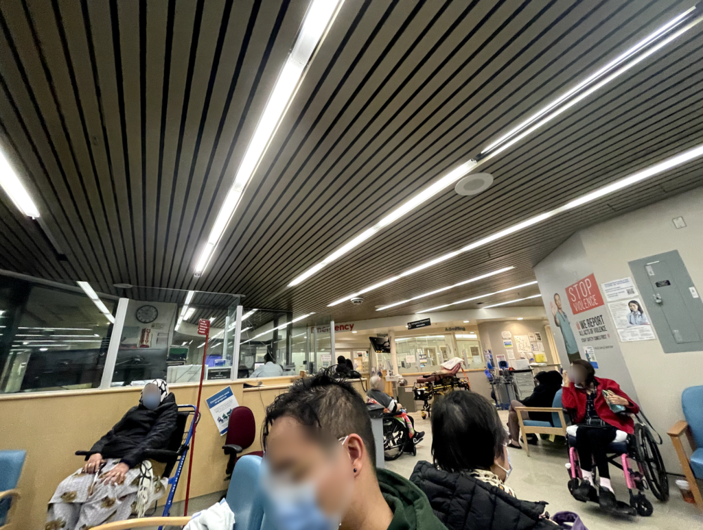 People in the waiting room at the Vancouver General Hospital emergency department